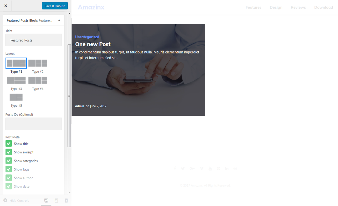 Featured post block