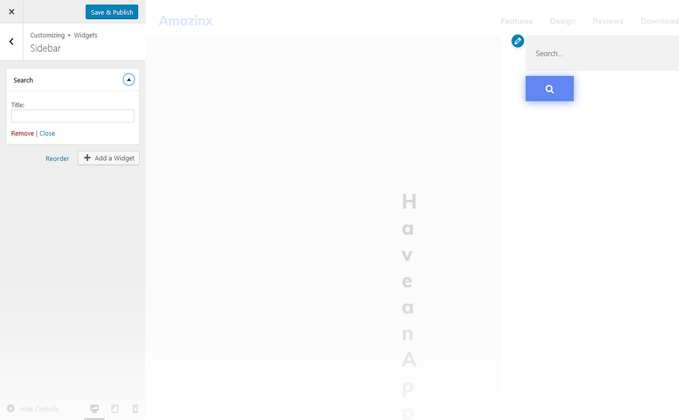 Menu Settings Screen