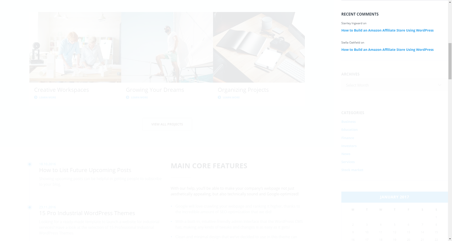 Menu Settings Screen