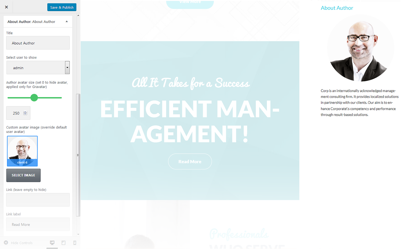 Menu Settings Screen