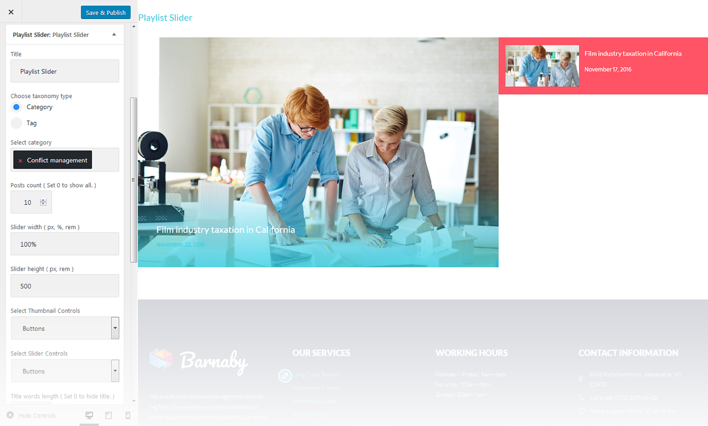 Menu Settings Screen