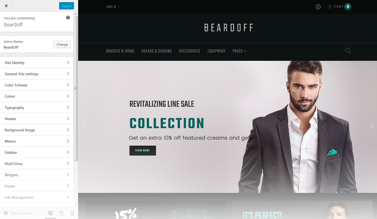 Customizer Screen