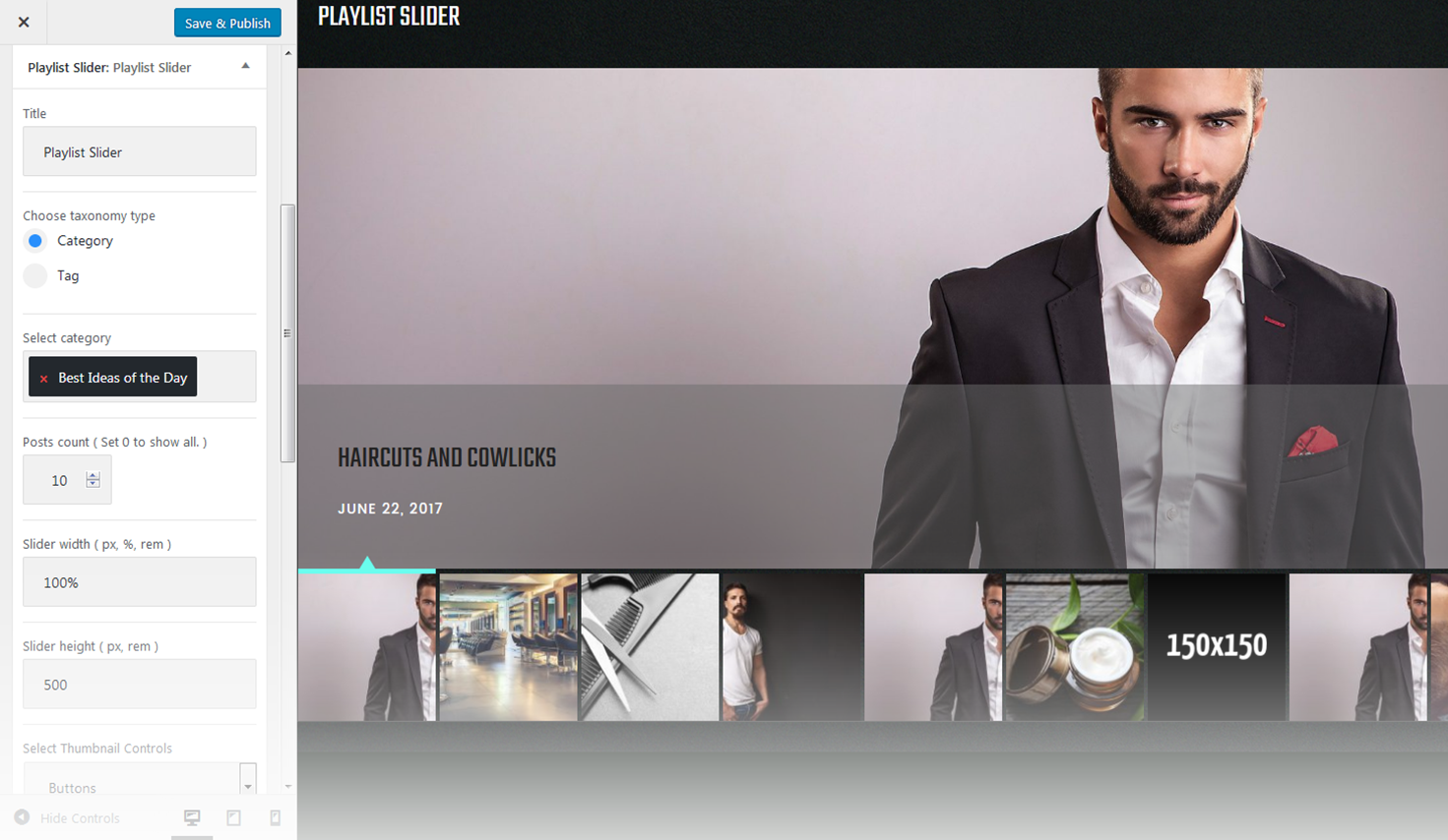 Menu Settings Screen