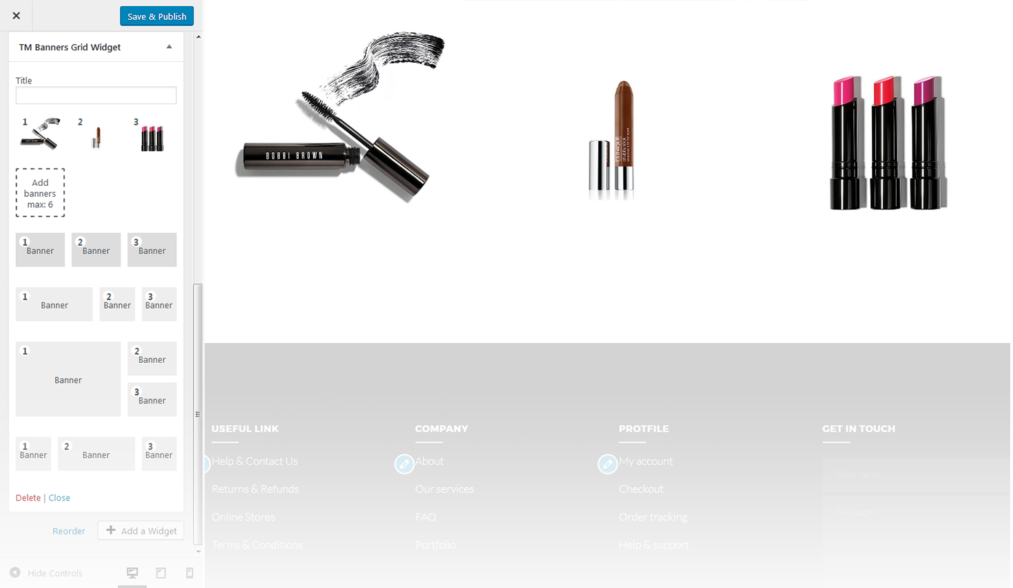 Menu Settings Screen