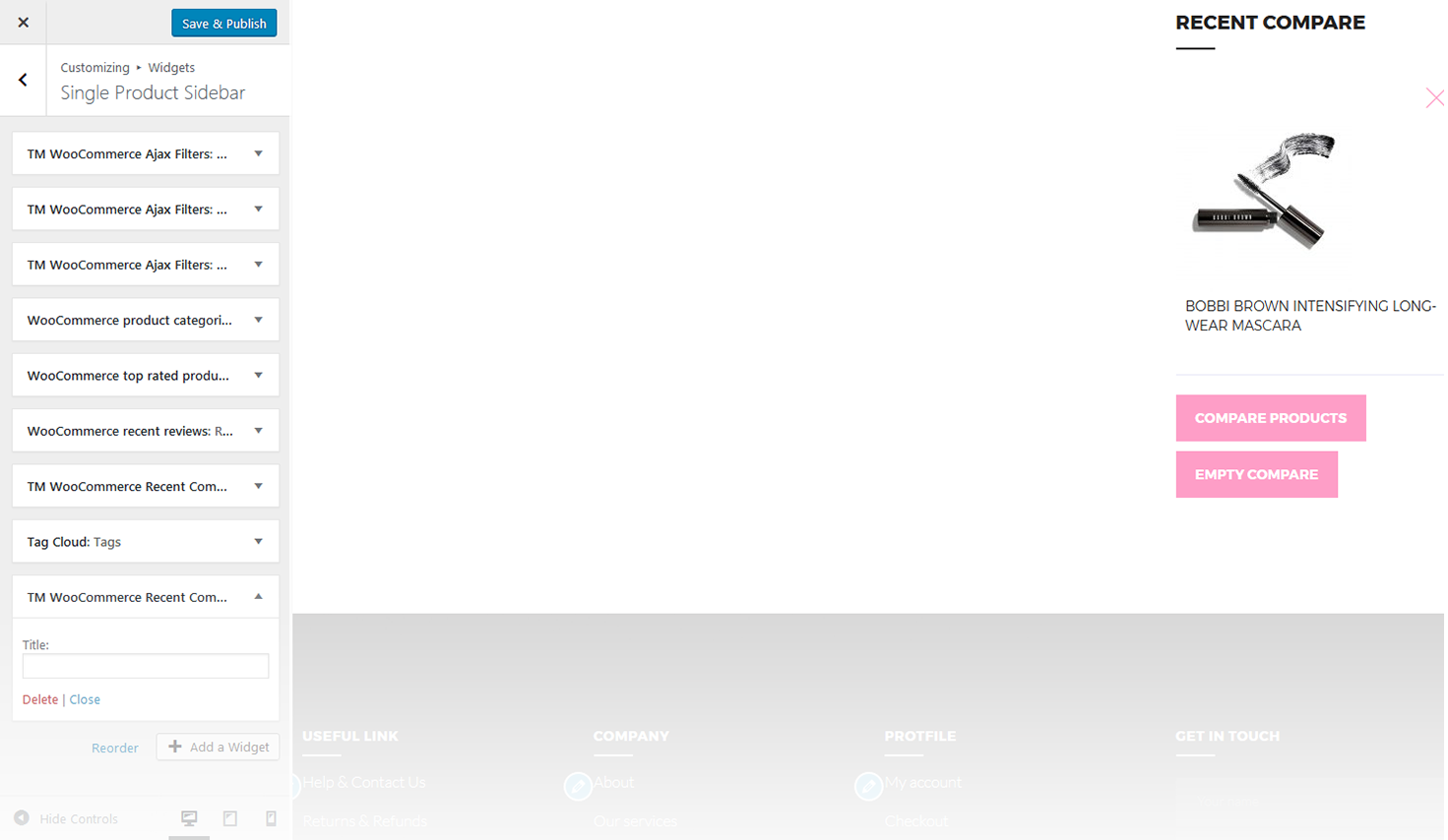 Menu Settings Screen