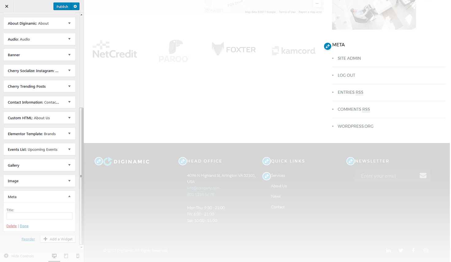 Menu Settings Screen