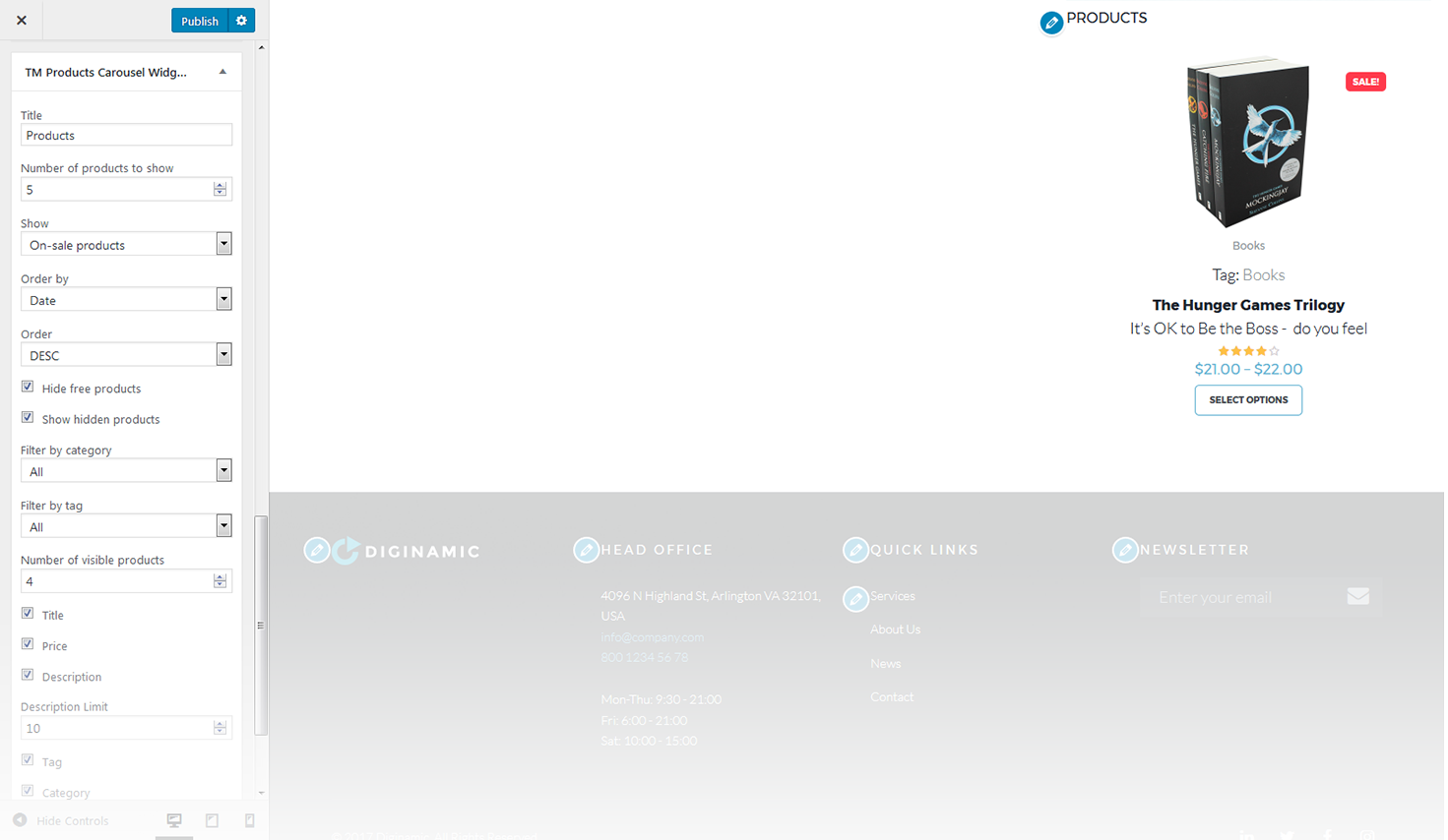 Menu Settings Screen