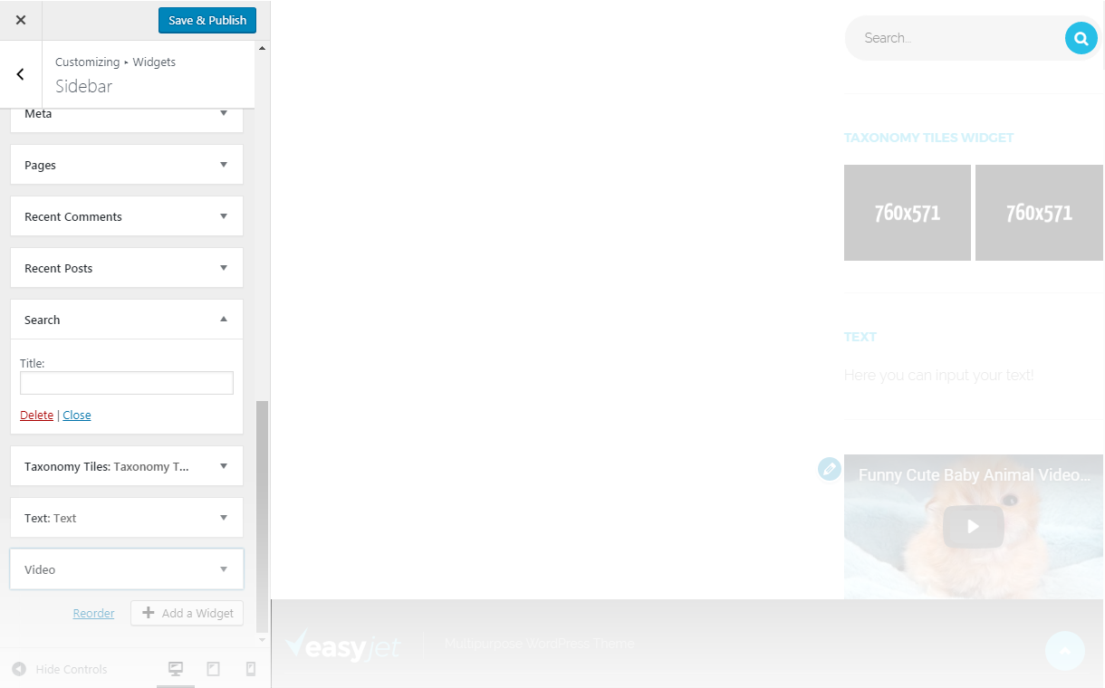 Menu Settings Screen