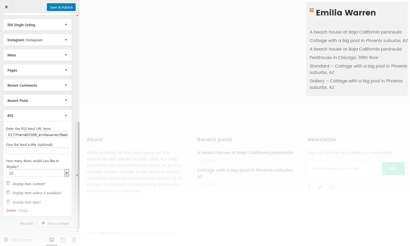 Menu Settings Screen