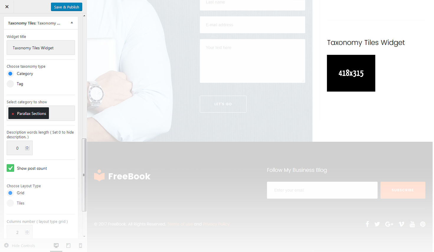 Menu Settings Screen