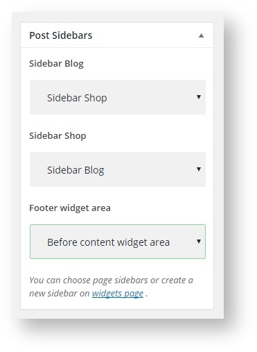 Sidebar manager panel