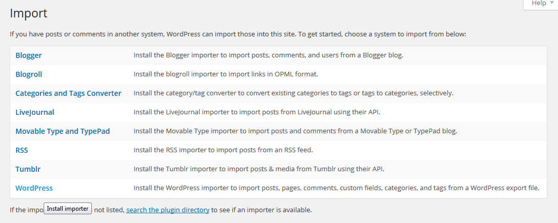 Blog content import