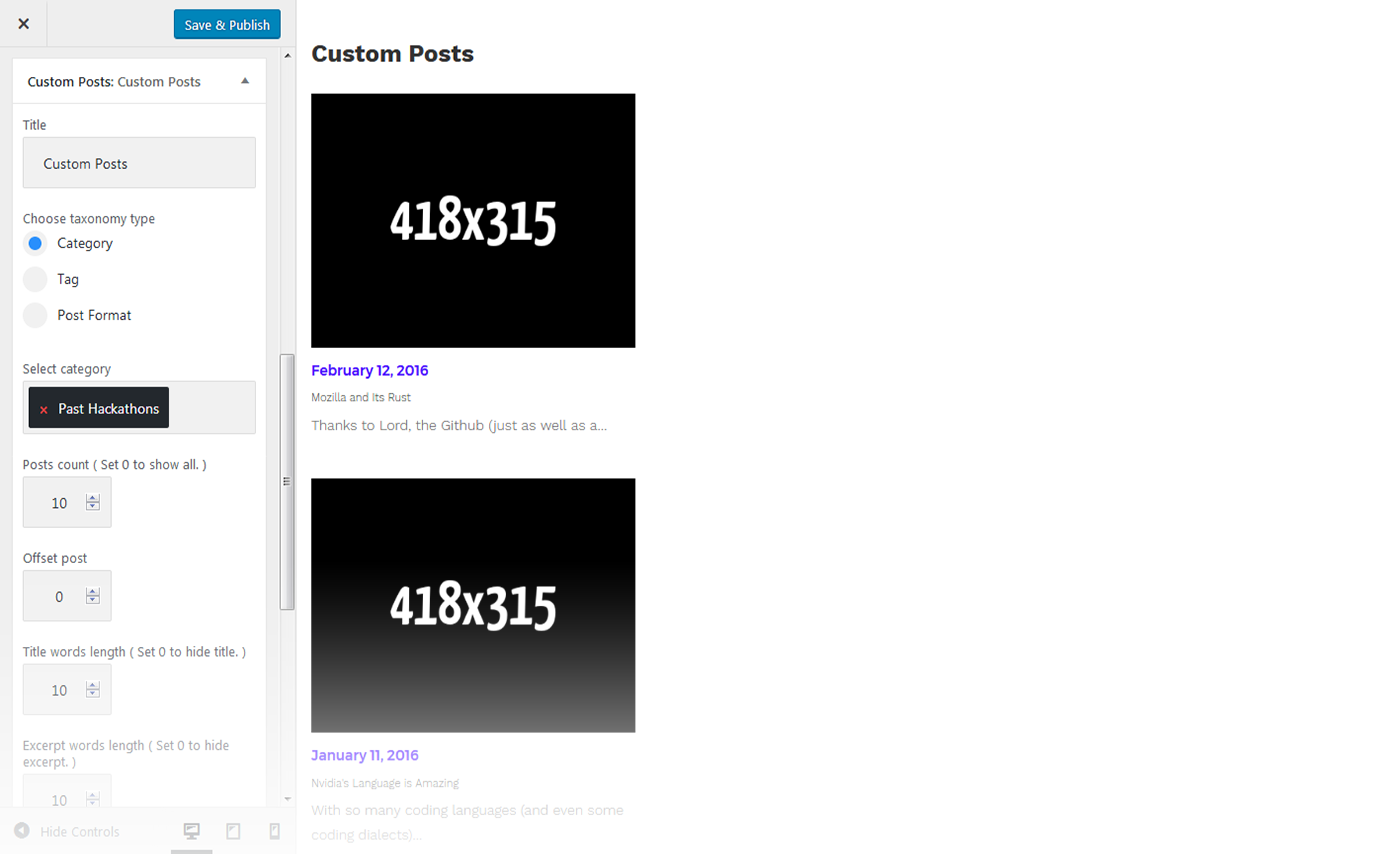 Custom posts