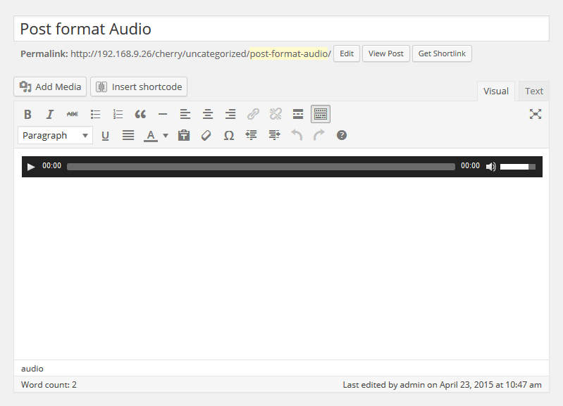 Add new Audio Post