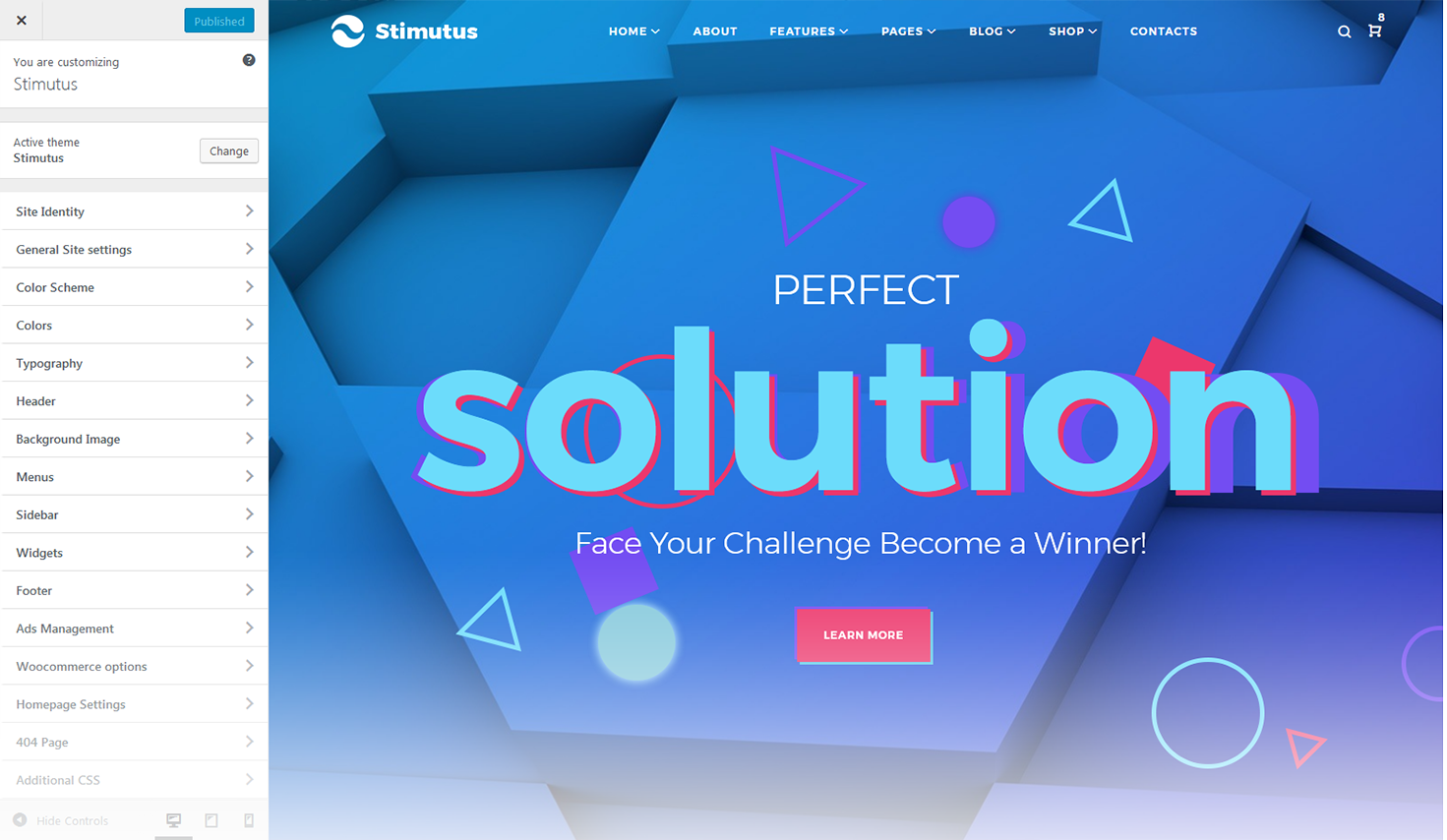Customizer Screen