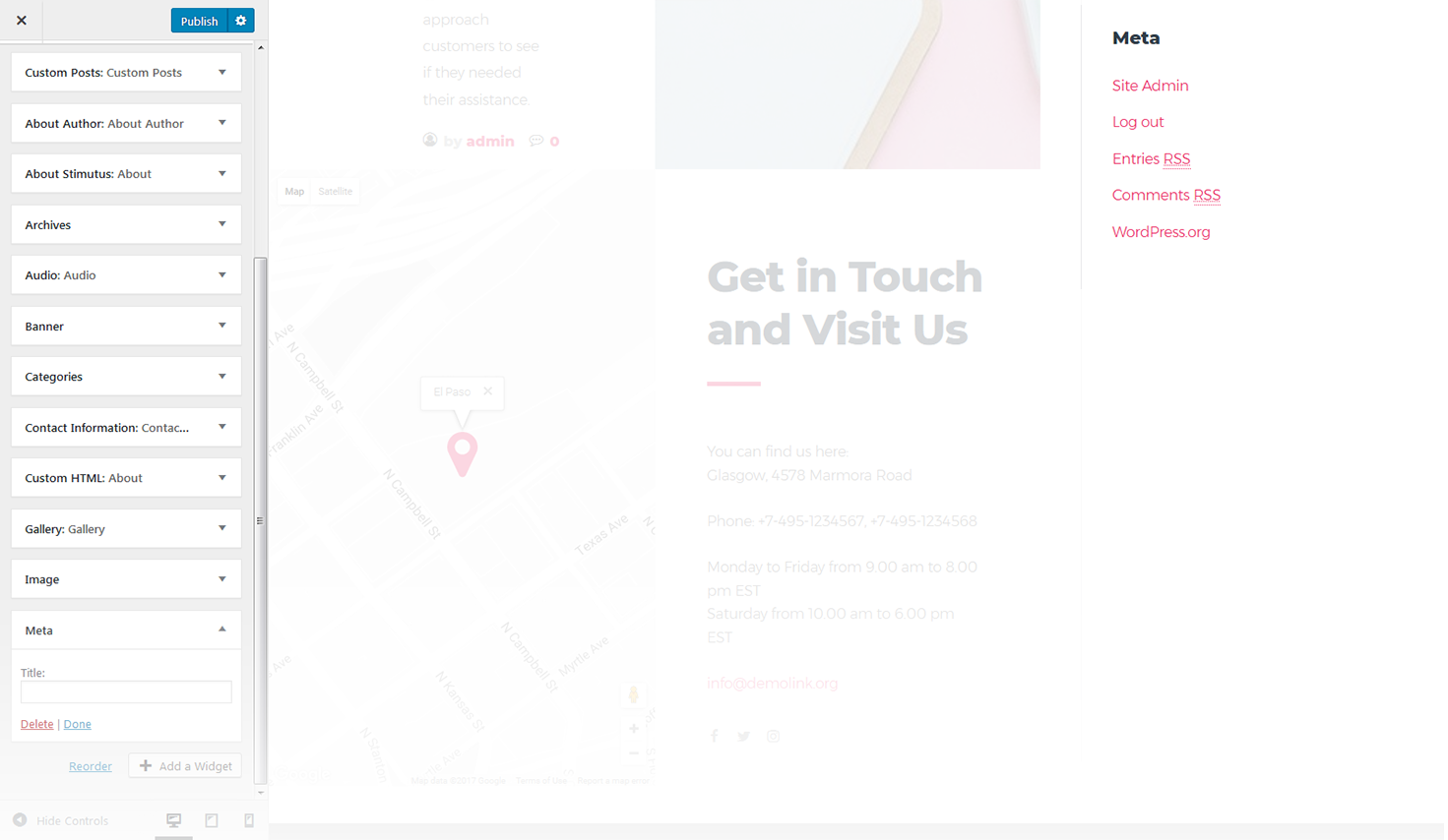 Menu Settings Screen
