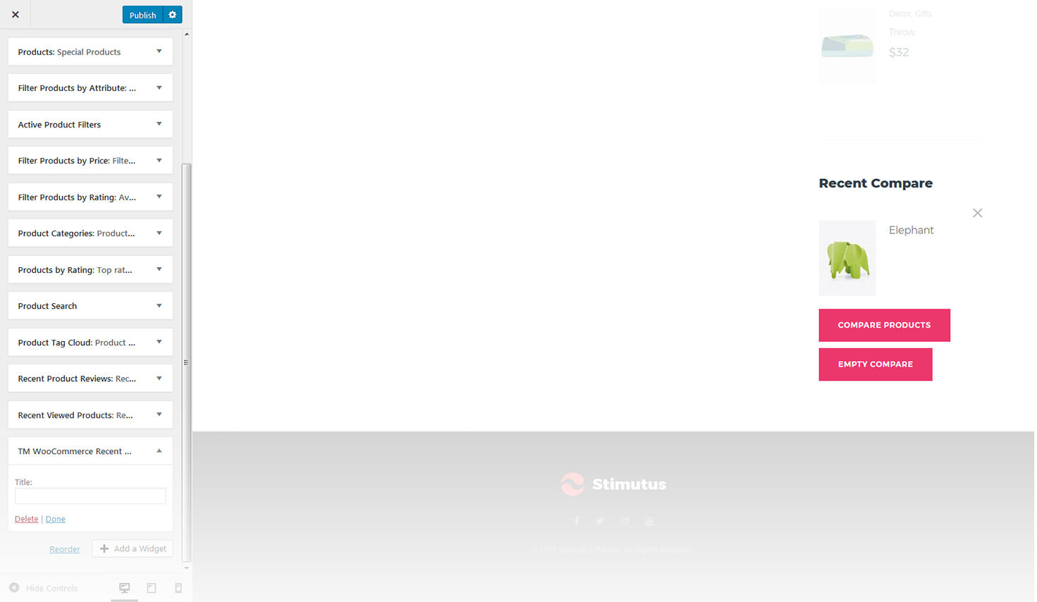 Menu Settings Screen