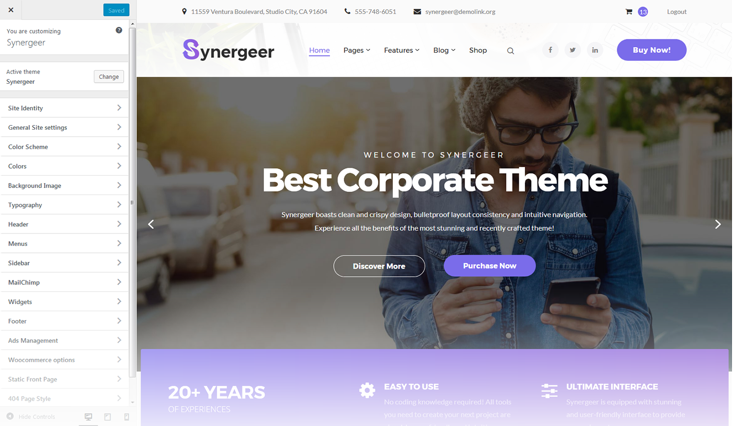 Customizer Screen