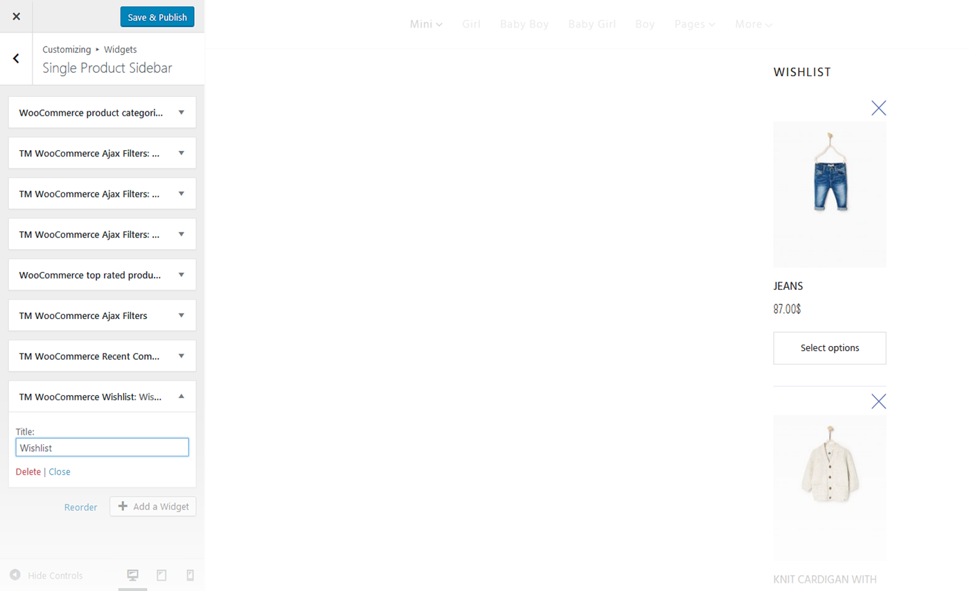Menu Settings Screen