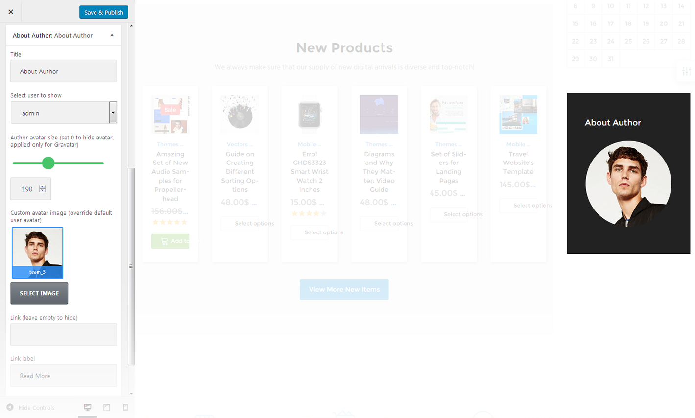 Menu Settings Screen