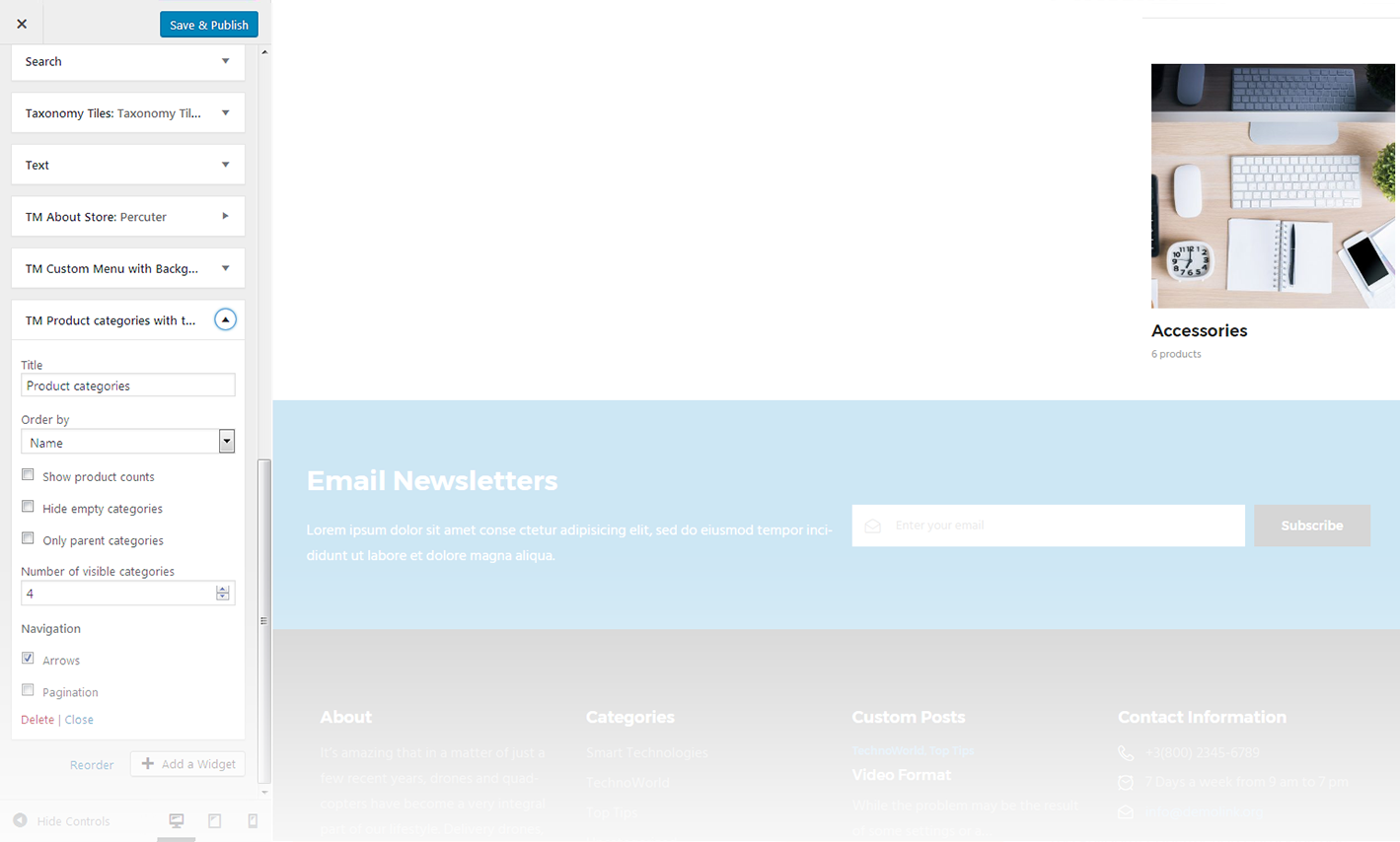 Menu Settings Screen