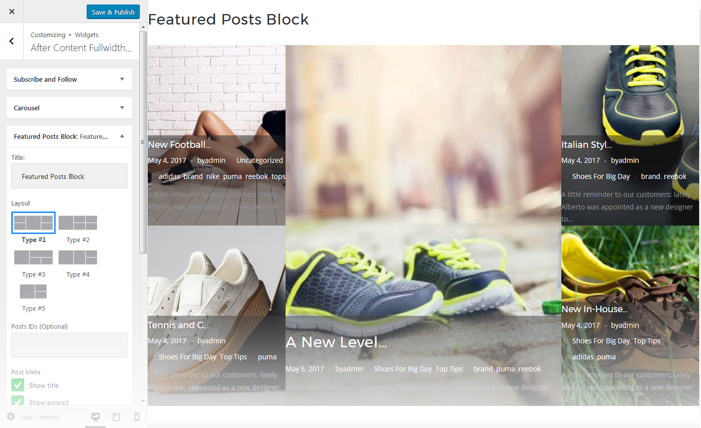 Featured post block