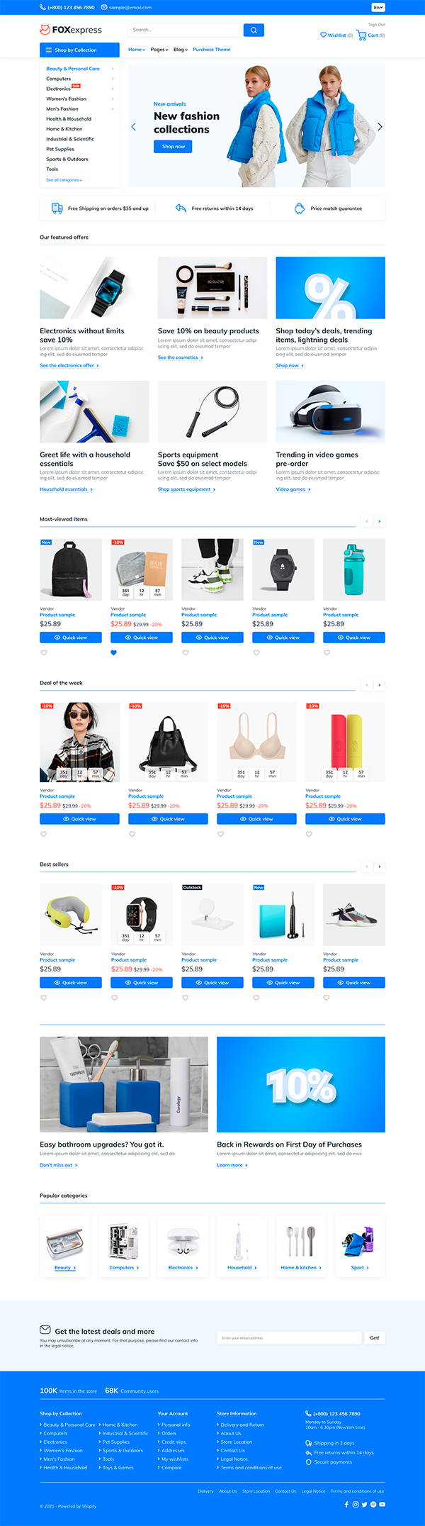 FoxExpress - Aliexpress Shopify Theme for Hugesale Store