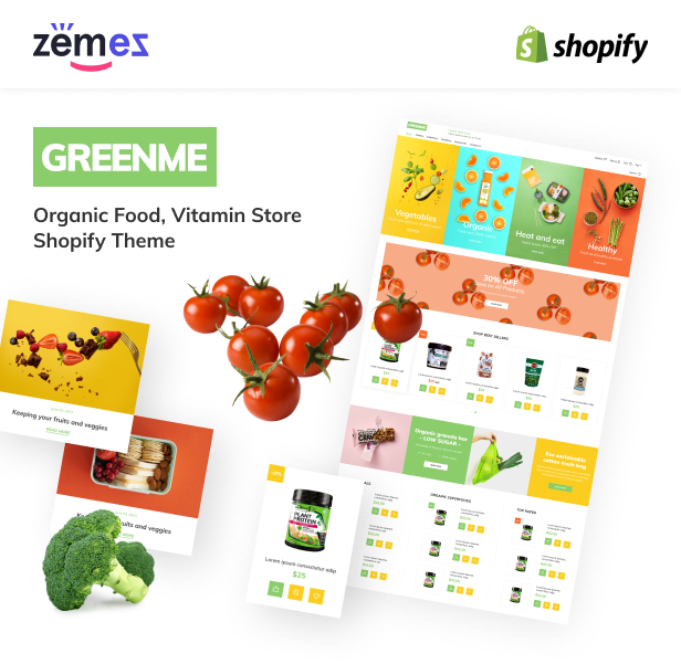 GreenMe - Organic Food, Vitamin Store Shopify Theme - 1