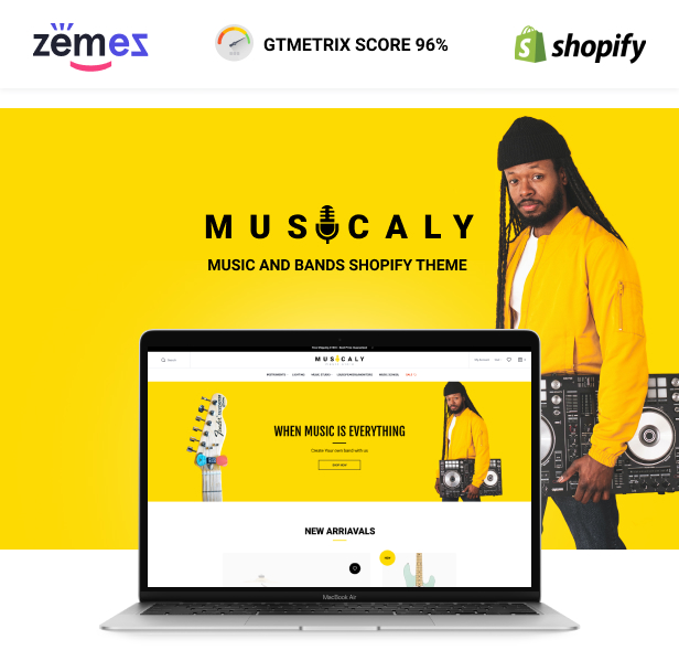 Musicaly - Shopify Music Shop Theme - Music Band & School - 1