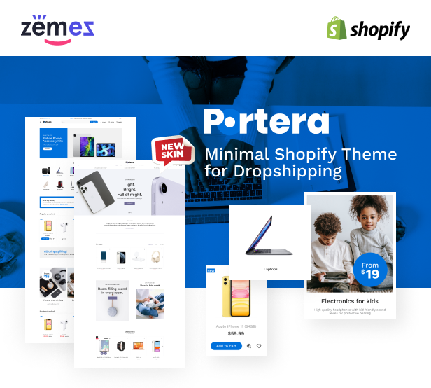Portera - Minimal Shopify Theme for Dropshipping - 1