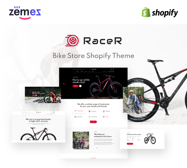 RaceR - Super Clean Bike Store Shopify Theme - 1