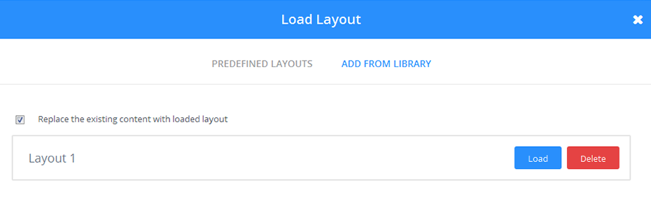 Load Layout dialog