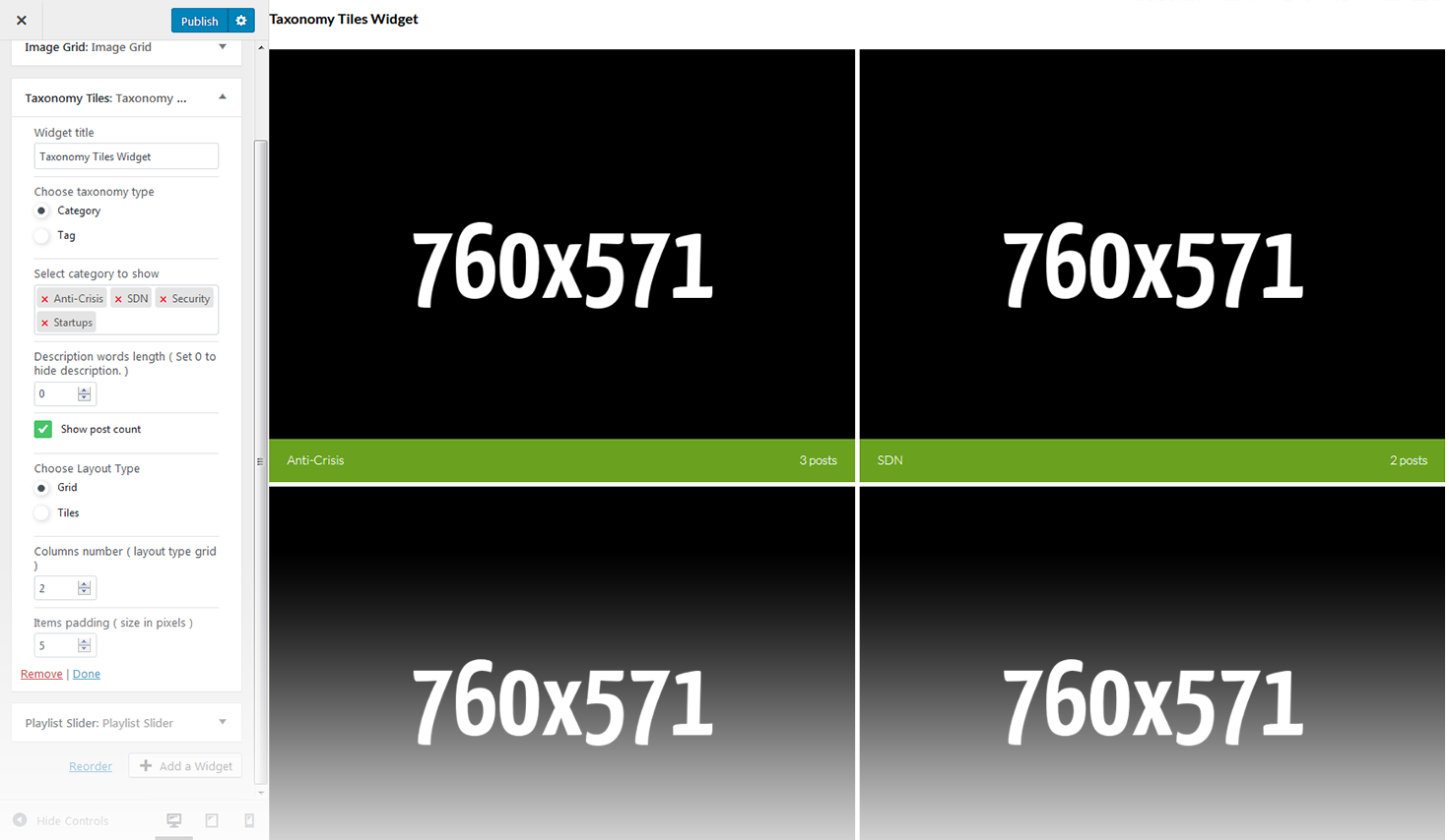 Menu Settings Screen