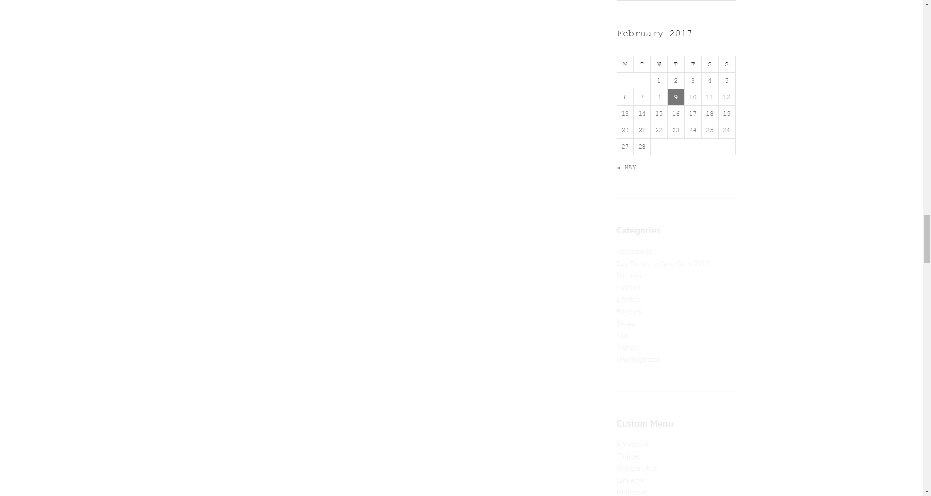 Calendar widget