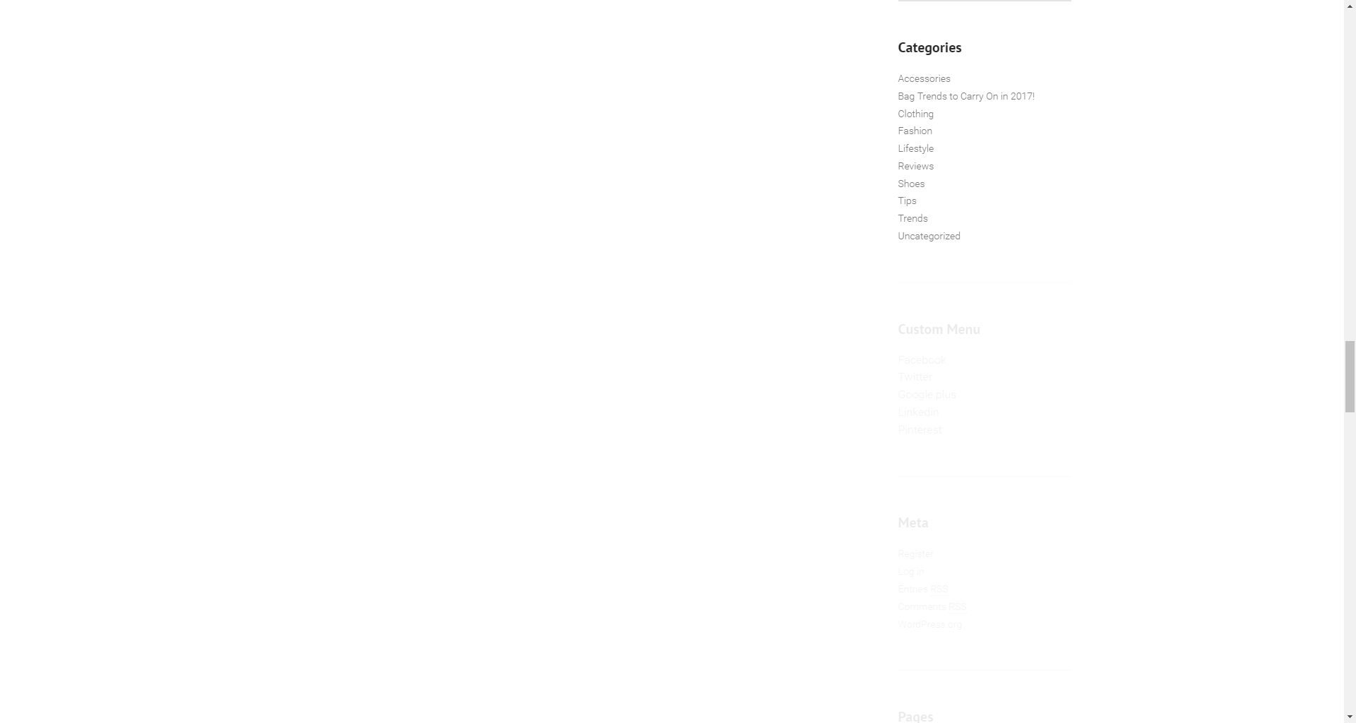 Categories widget