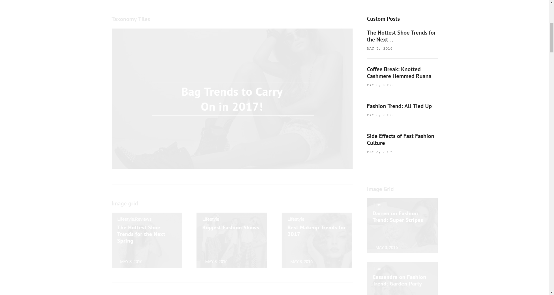 Custom Posts widget