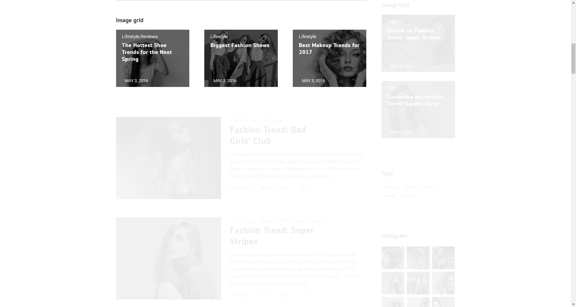 Image Grid widget
