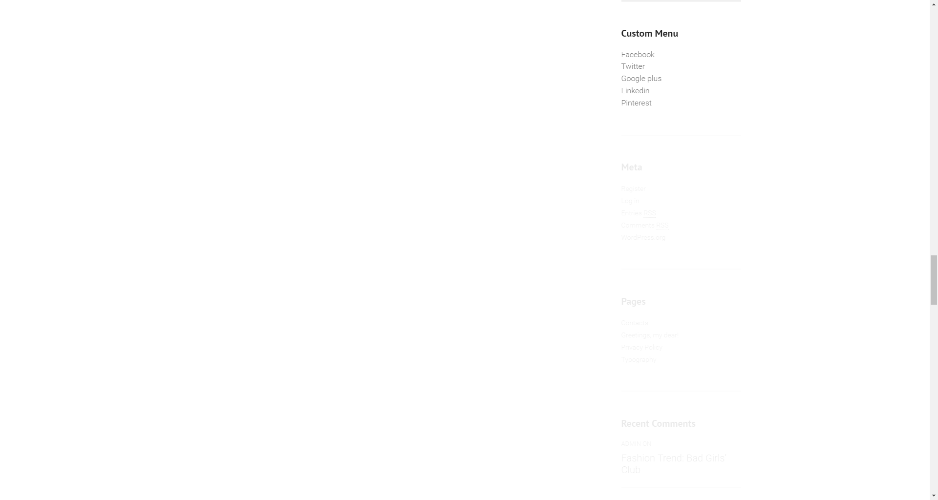Custom Menu widget