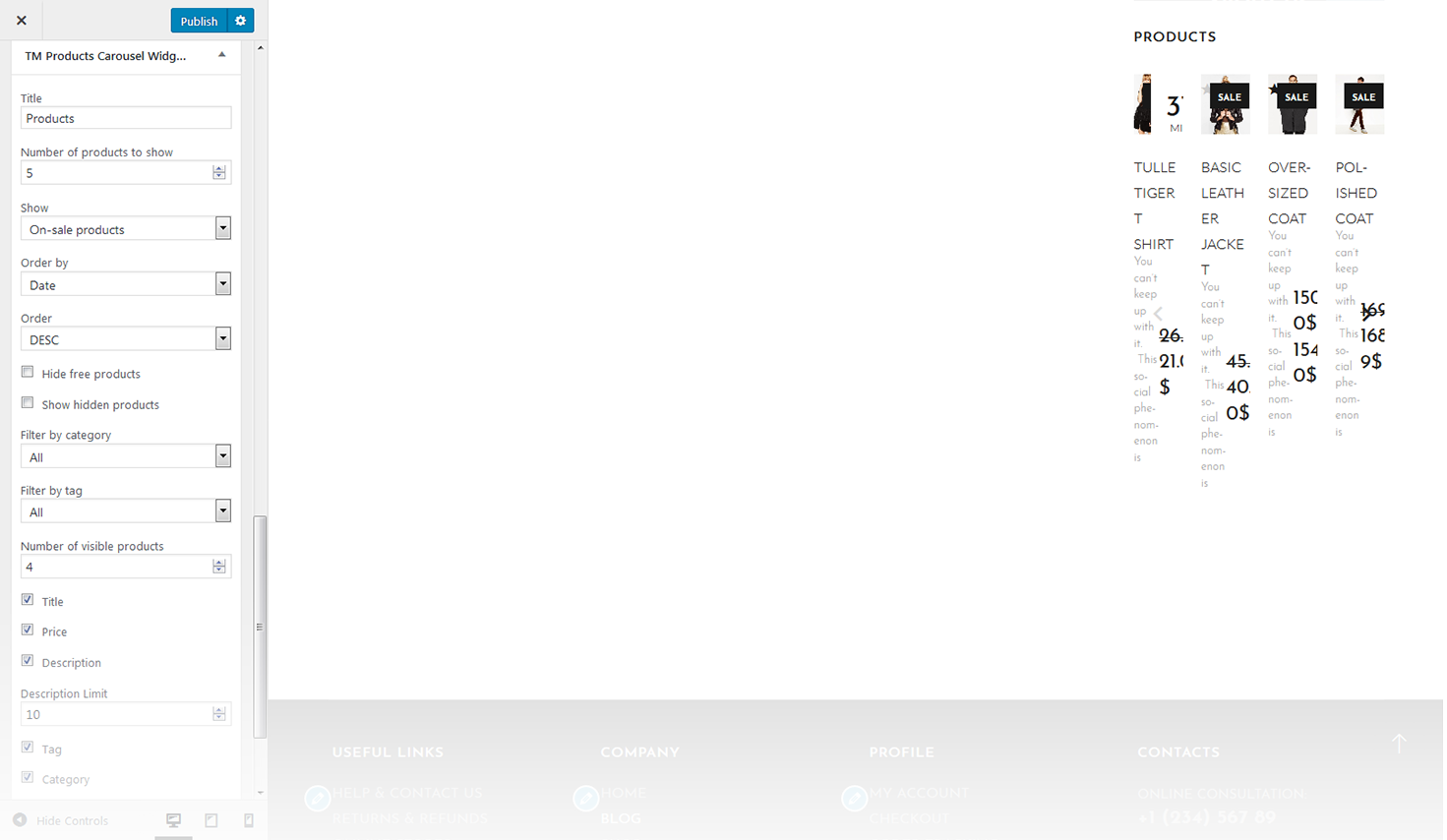 Menu Settings Screen