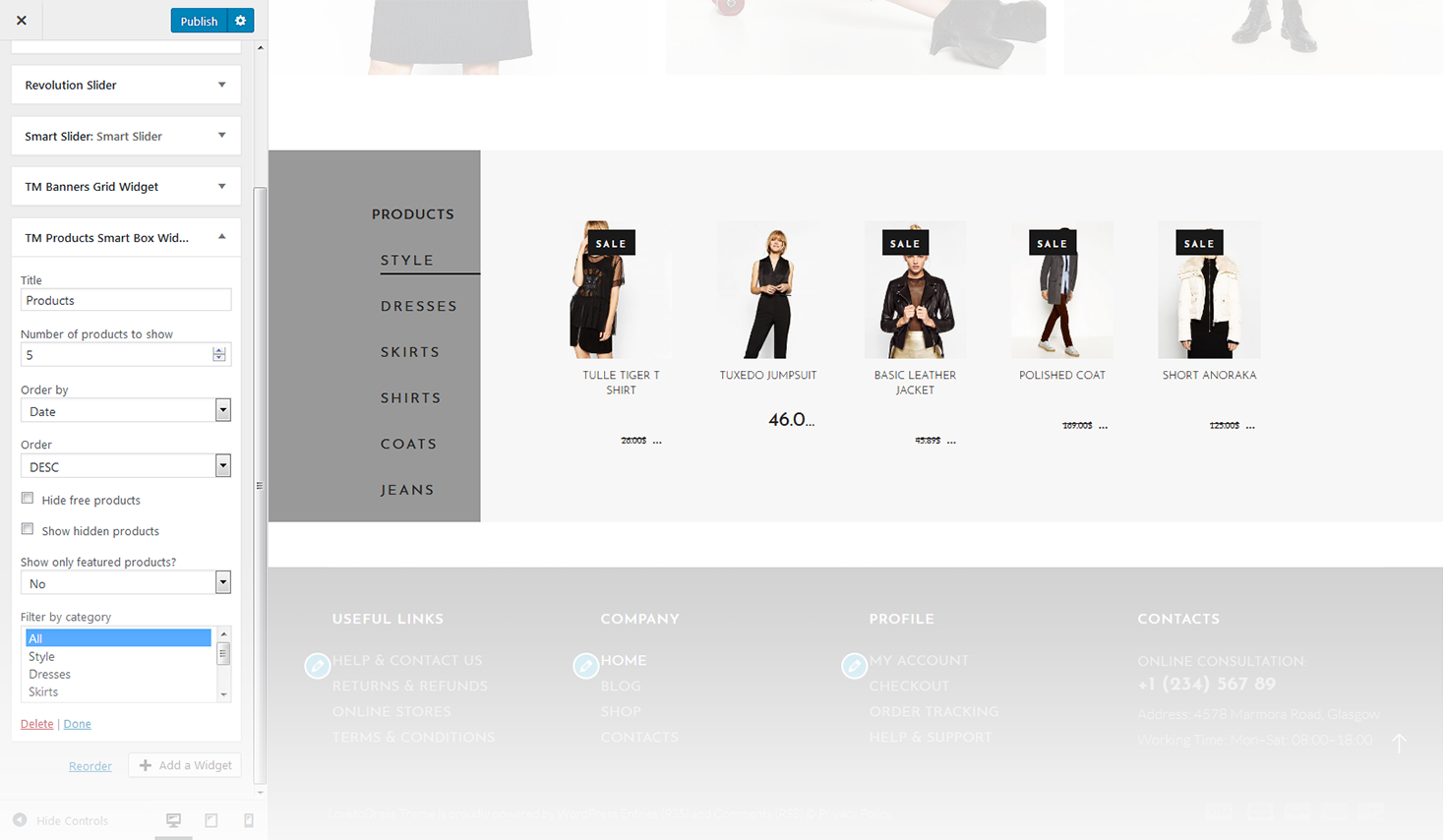 Menu Settings Screen