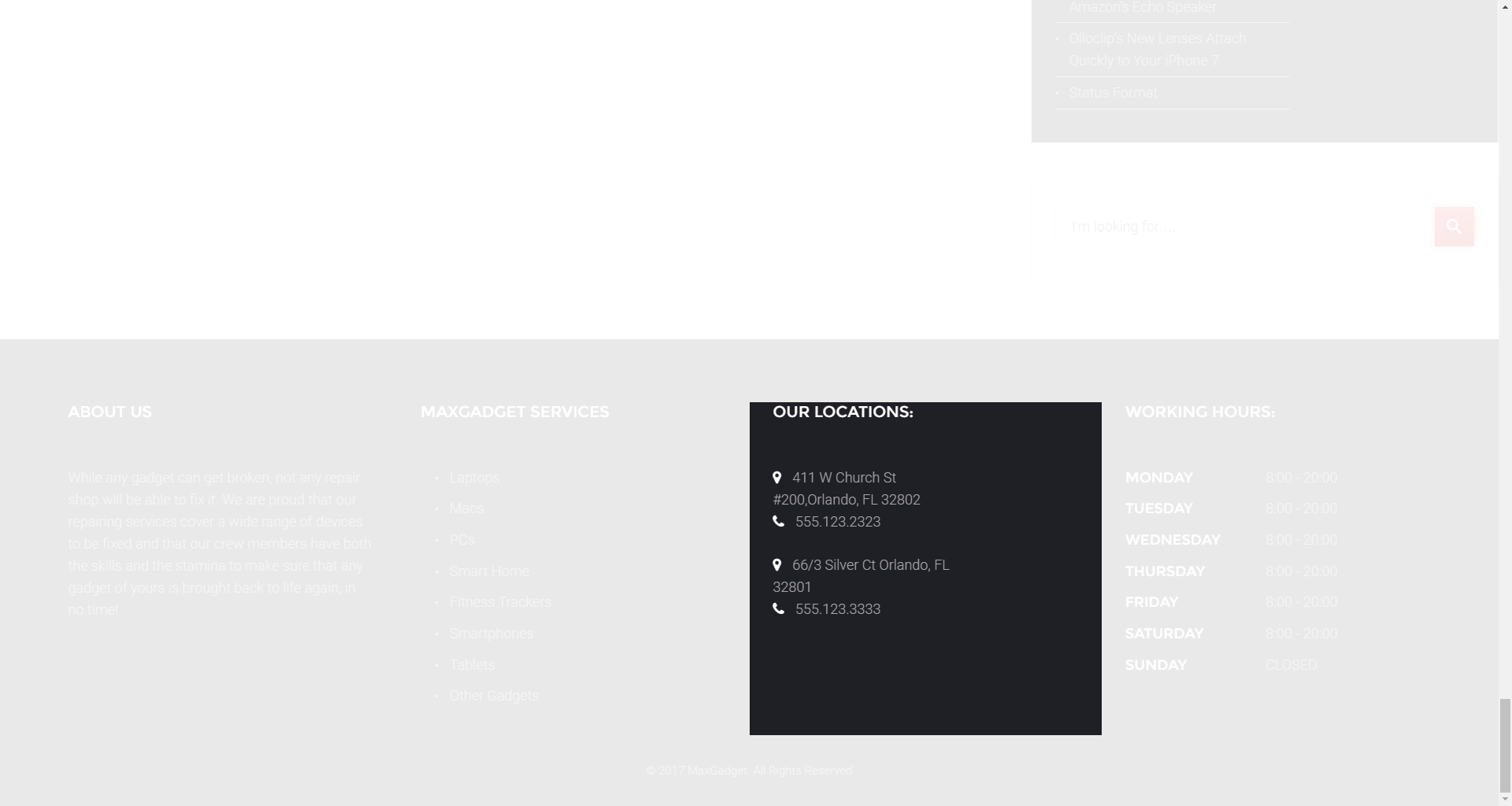 Contact Information widget