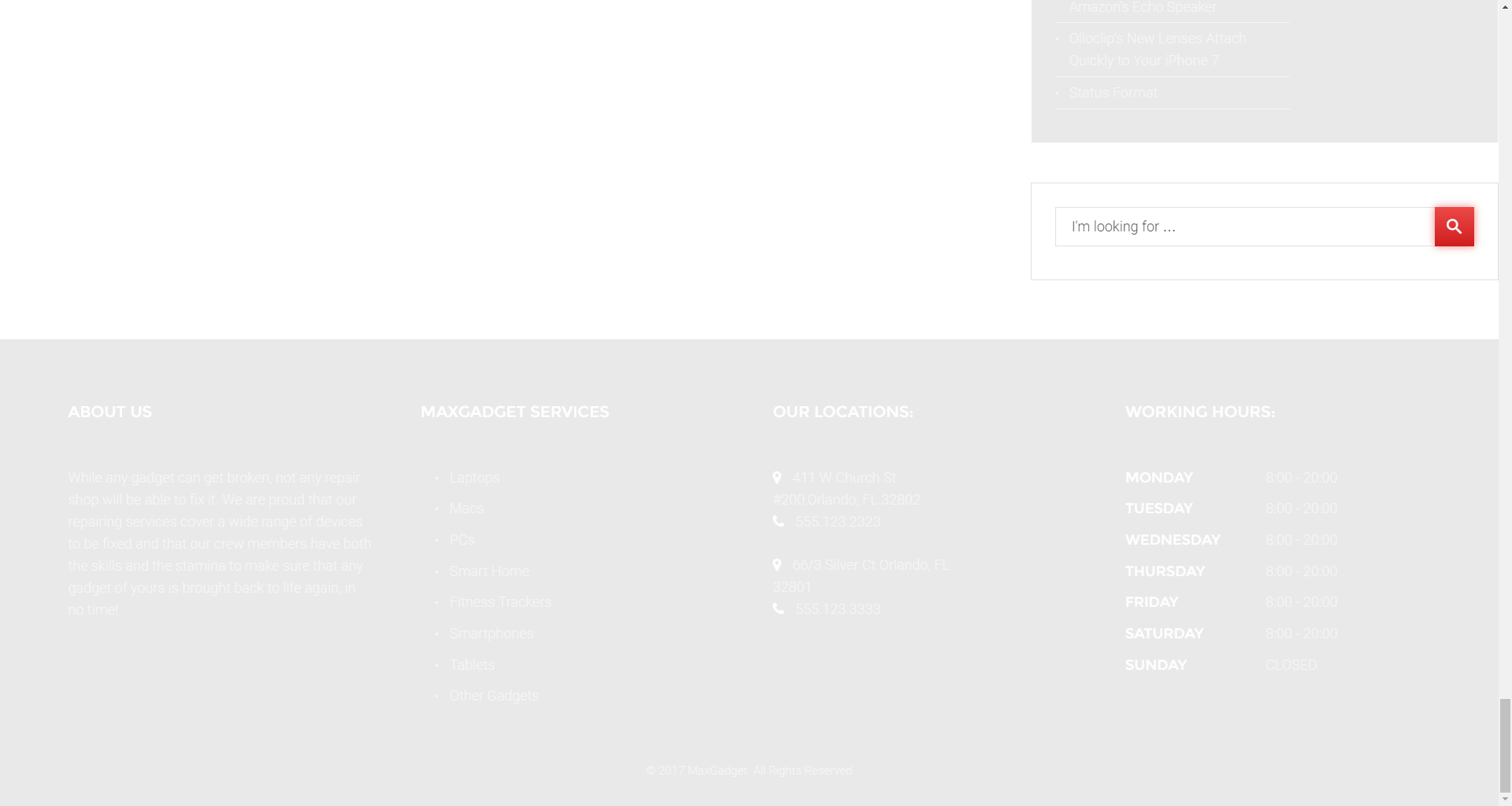 Search widget