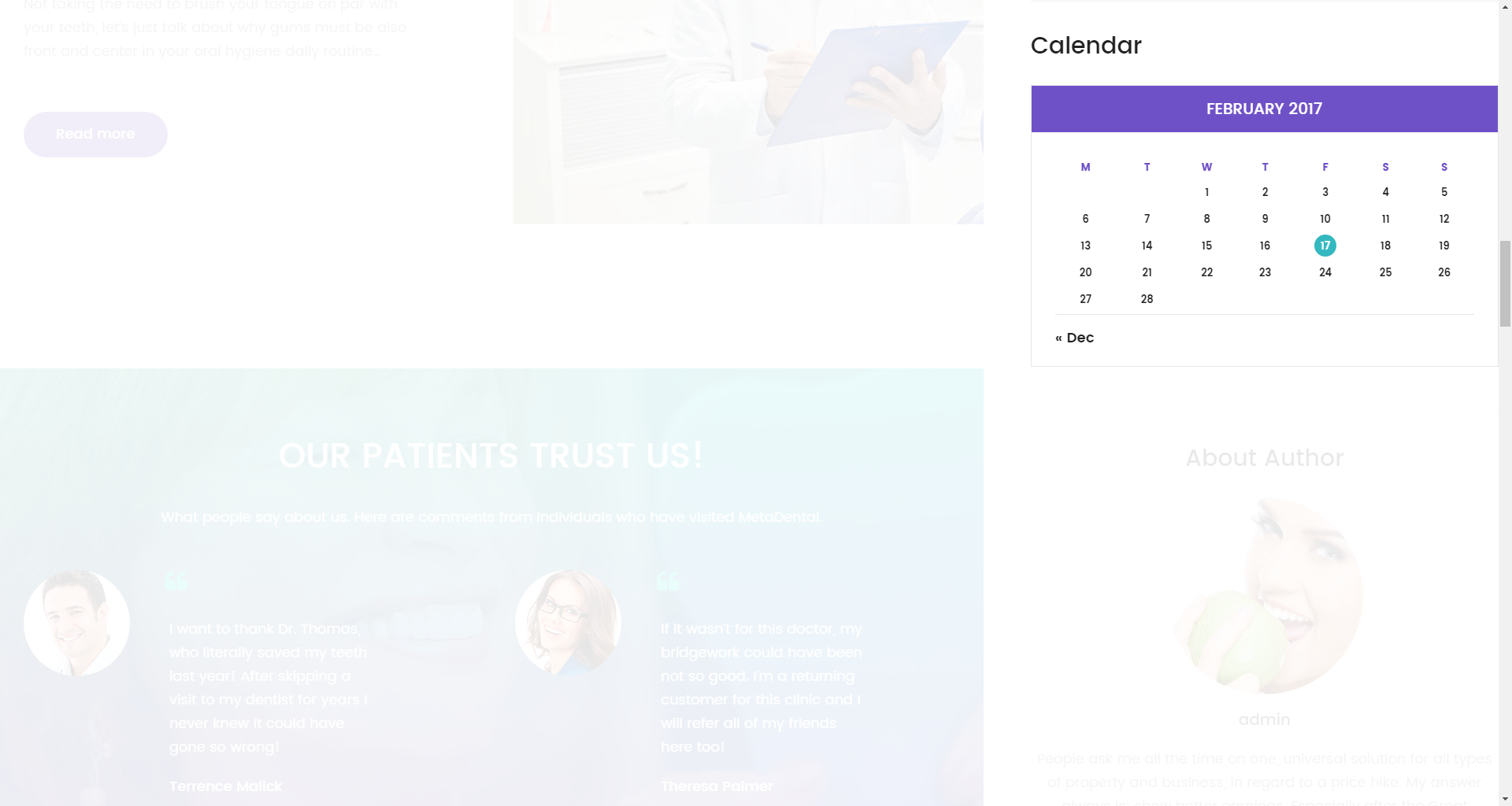 Calendar widget