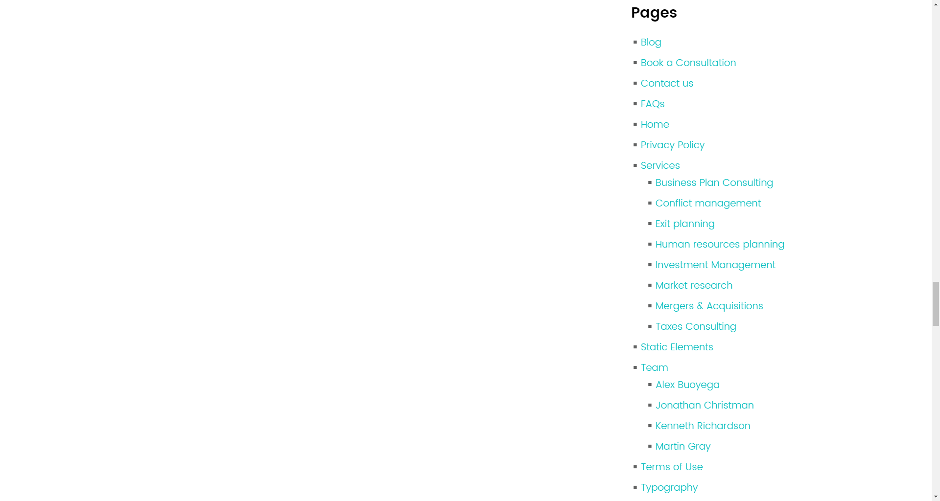 Pages widget