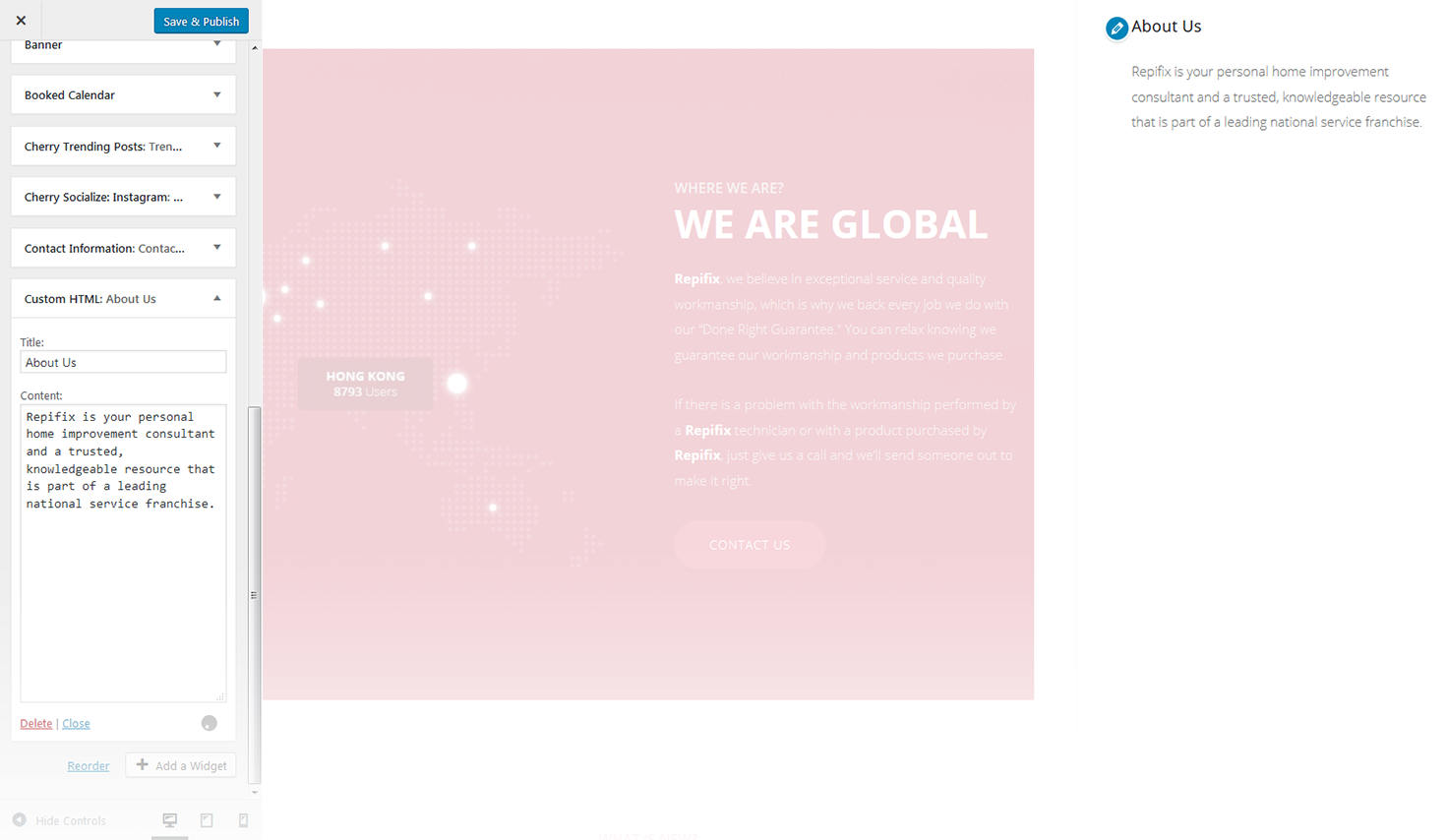 Menu Settings Screen