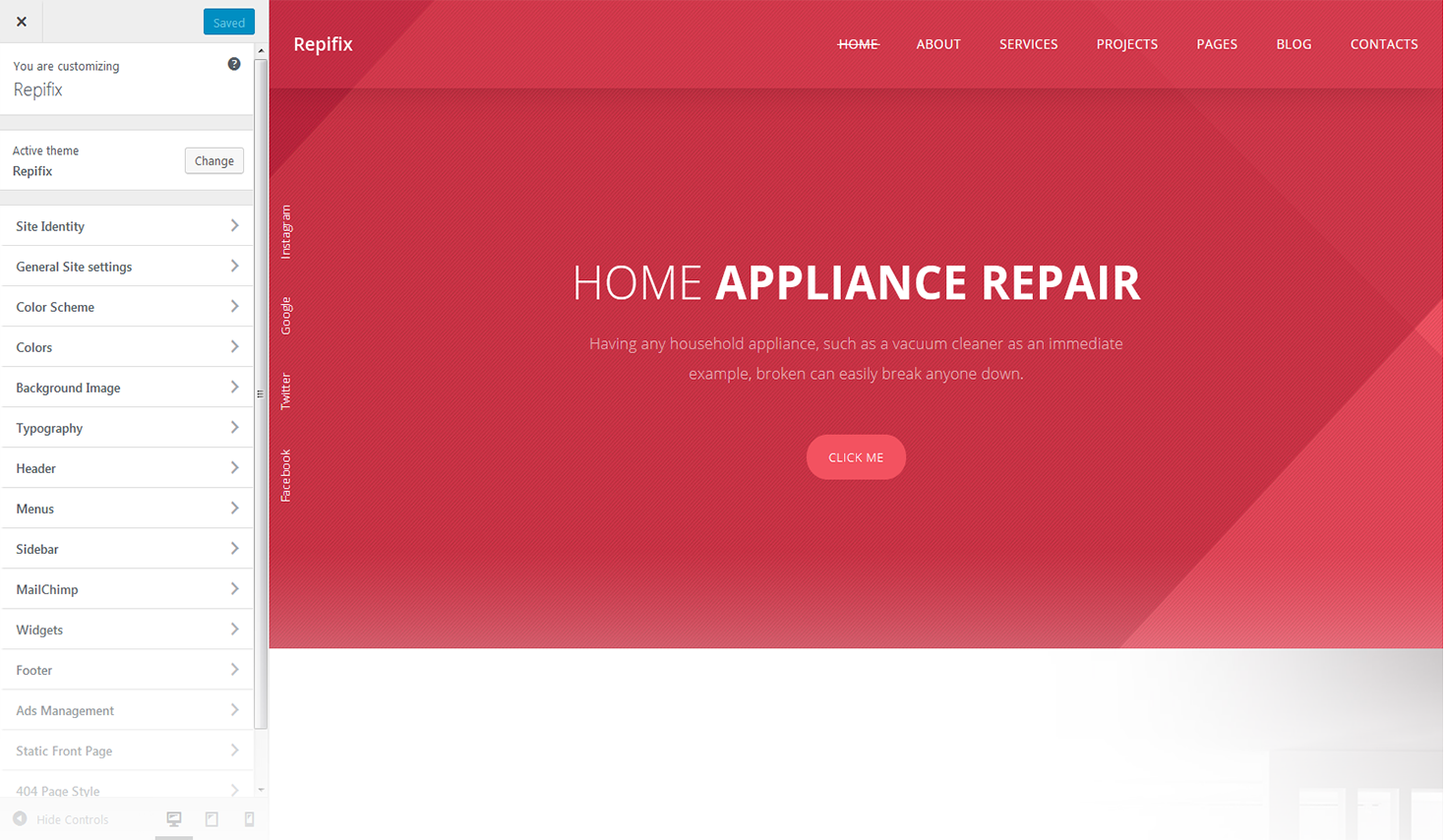 Customizer Screen