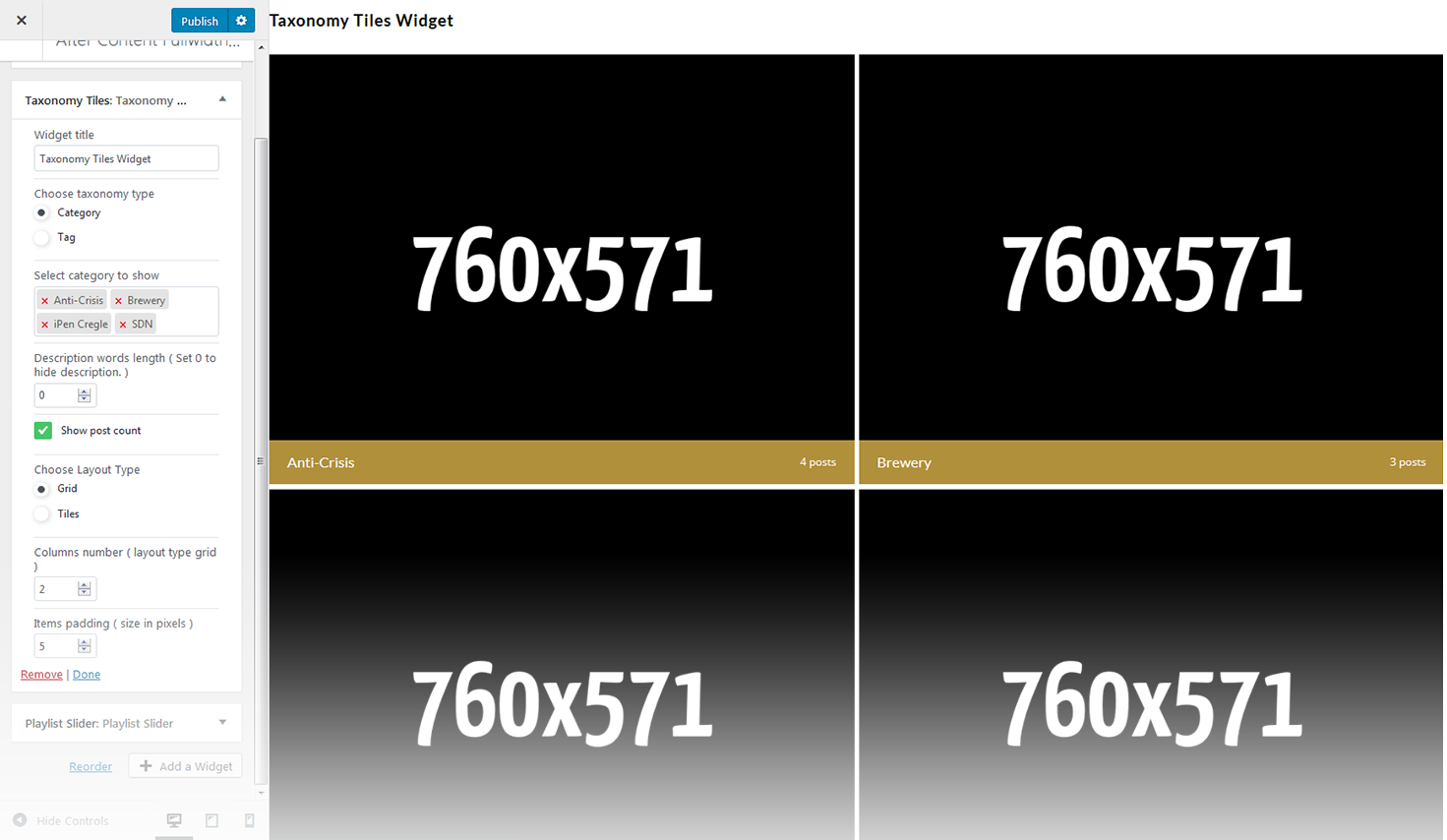 Menu Settings Screen