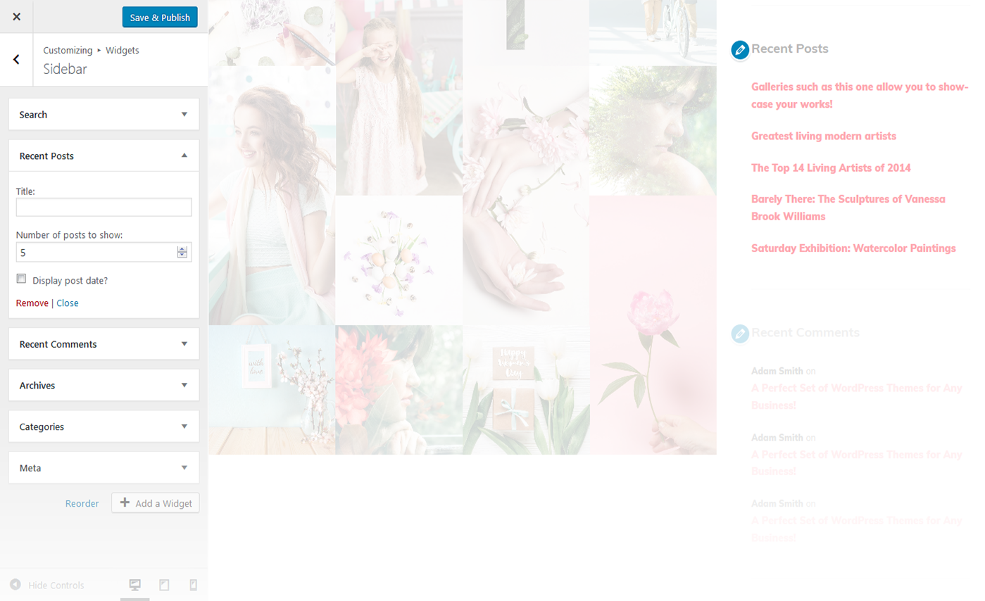 Menu Settings Screen