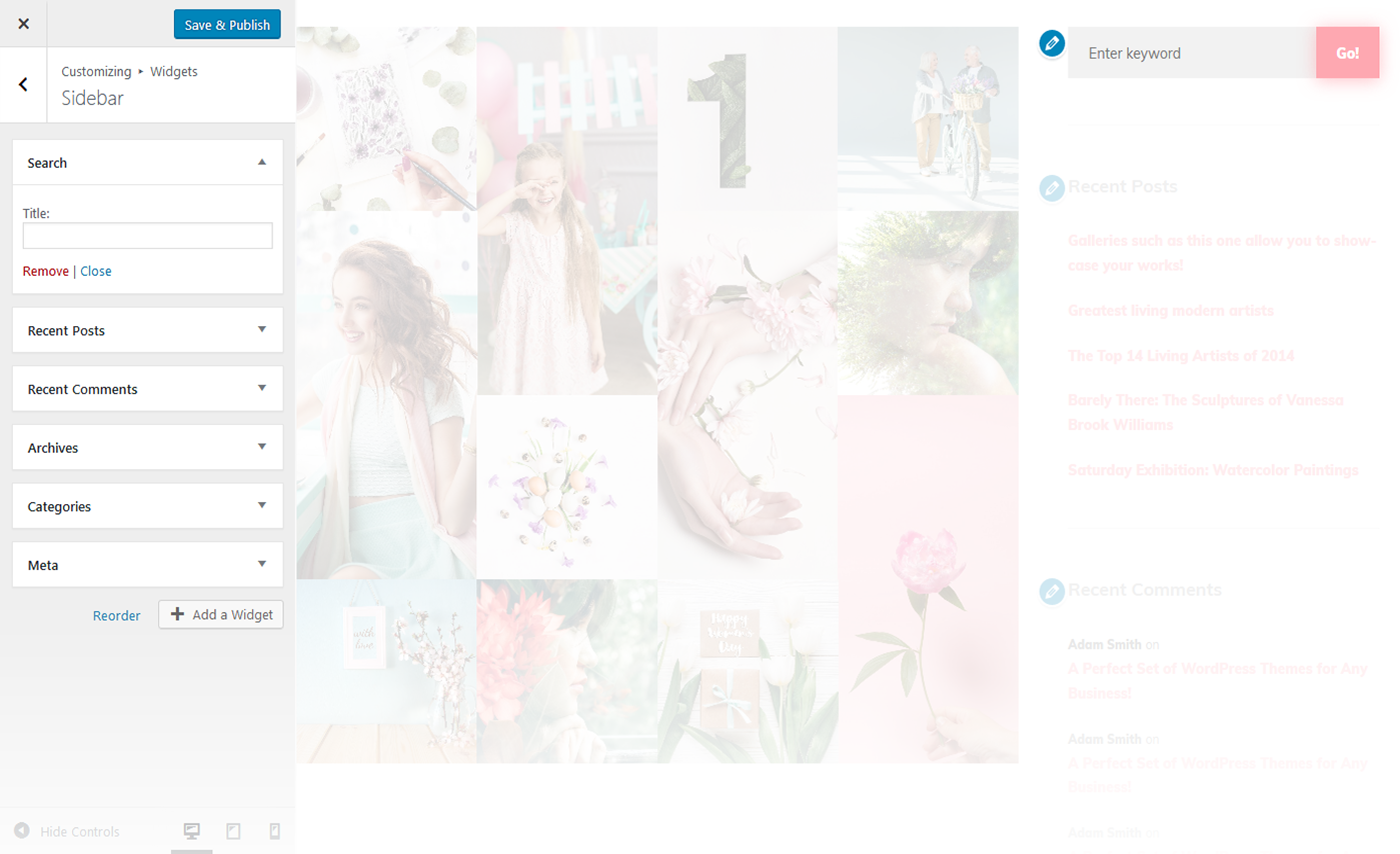 Menu Settings Screen